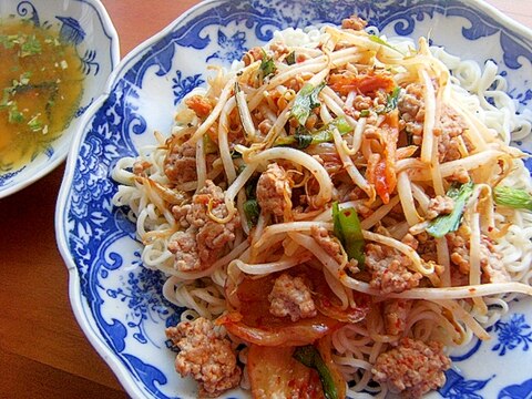 インスタント利用❤つけ麺ラーメン♪（挽き肉＆野菜）